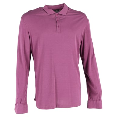 Loro Piana Langarm-Polohemd aus lila Baumwolle
