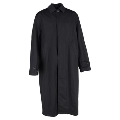 Balenciaga langer Mantel aus schwarzer Baumwolle