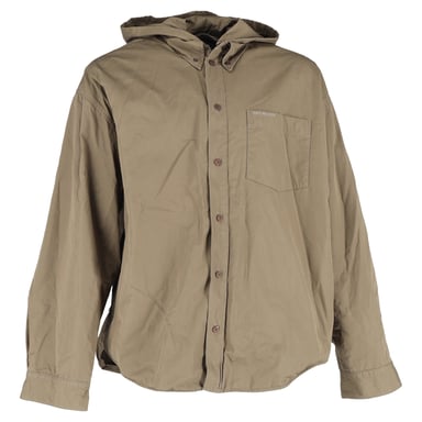 Balenciaga Kapuzenparka-Hemdjacke aus beiger Baumwolle