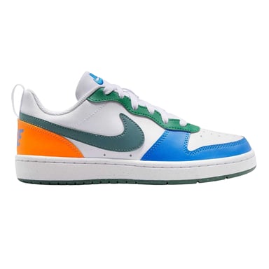Nike - "Borough Low Recraft" Sneaker für Kinder, Leder, Flach (Weiß/Blau/Orange)
