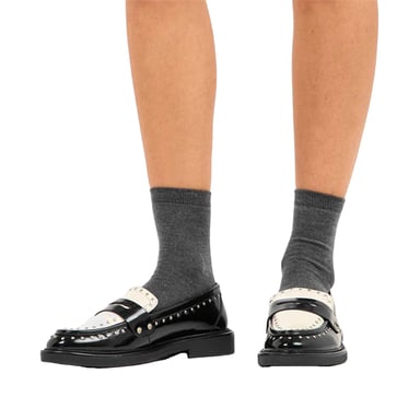 Steve Madden - Mit Stollen Penny-Schlupfschuhe für Damen, Blockabsatz ("Coco"/Schwarz)