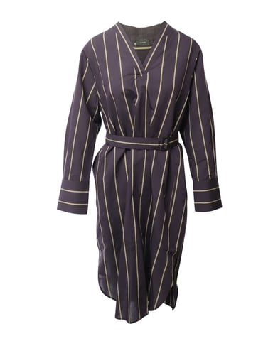 Joseph Janis gestreiftes Morgenmantelkleid aus brauner Baumwolle