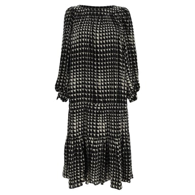 Celine Midikleid mit geometrischem Print aus mehrfarbiger Seide