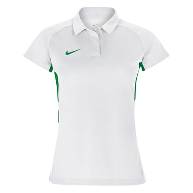 Nike - Poloshirt für Damen, Kontrasteinsatz, Raglanärmel (Weiß/Tannengrün)
