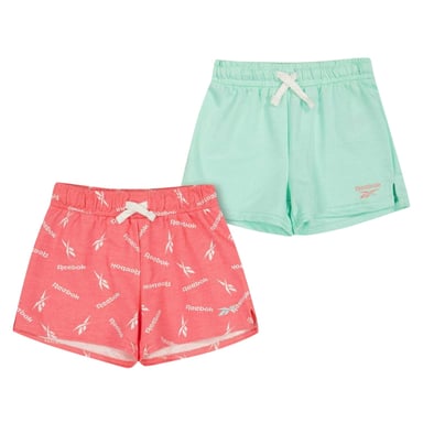 Reebok - Jersey-Shorts für Kinder (2er-Pack) (Erdbeere/Grün)