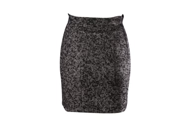 Dsquared2 Bleistiftrock mit Fischgrätmuster aus schwarzer Wolle