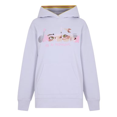 Diadora - Kapuzenpullover für Damen, mit Kapuze, Polyester-Baumwollmischgewebe (Kieselgrau)