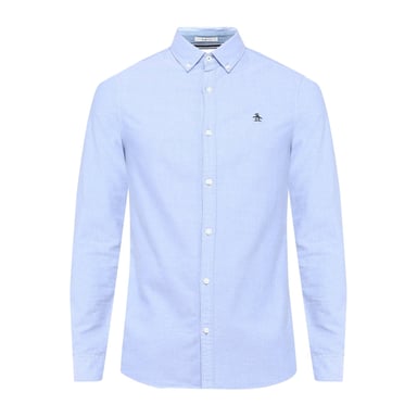Original Penguin Herren-Langarmshirt „Sticker Pete“ von EcoVero (Amparoblau)