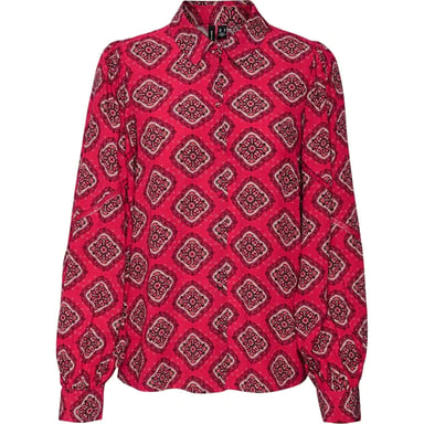 Vero Moda - Hemd für Damen, Spitzendetail, leger, Puffärmel (Himbeerrosa)