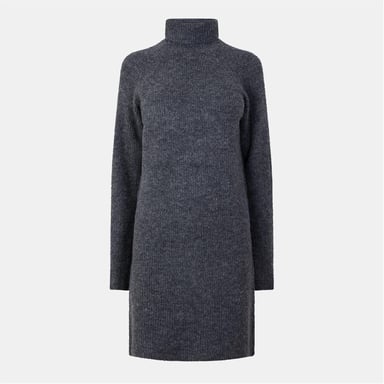 Pieces - Strickkleid für Damen, Rollkragen (Dunkelgraue Melange)