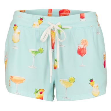 PJ Salvage - "Let´s Drink About It" Lounge-Shorts für Damen (Aquablau/Bunt)