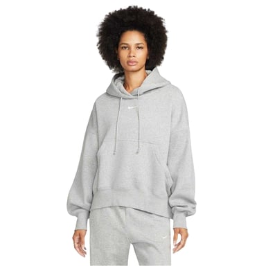 Nike - Kapuzenpullover für Damen, Zum Überziehen, Fleece, Übergroß (Grauheide/Weiß)