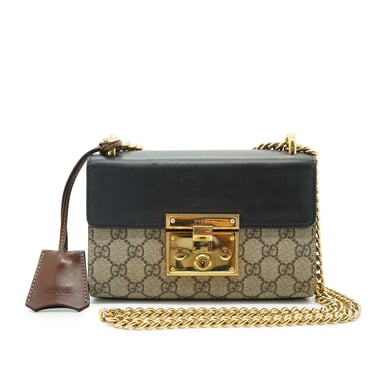 Gucci-Schultertasche aus Stoff mit Vorhängeschloss