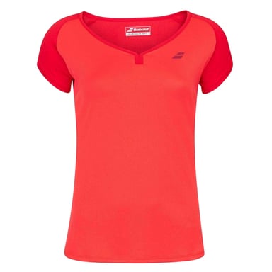 Babolat - "Play" T-Shirt für Mädchen, U-Boot-Ausschnitt , Kurze Ärmel (Tomatenrot)
