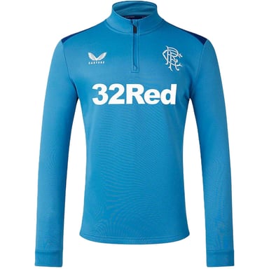 Castore - Fleece-Oberteil für Herren, mit kurzem Reißverschluss, Training (Blau/Tiefblau)