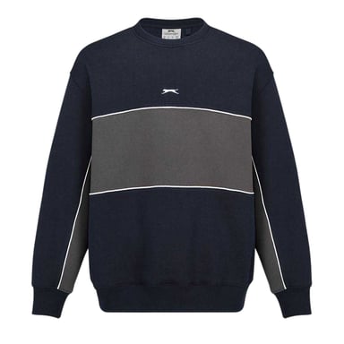Slazenger - Sweatshirt für Herren, Rundhalsausschnitt, Fleece (Marine/Rauch-Grau)