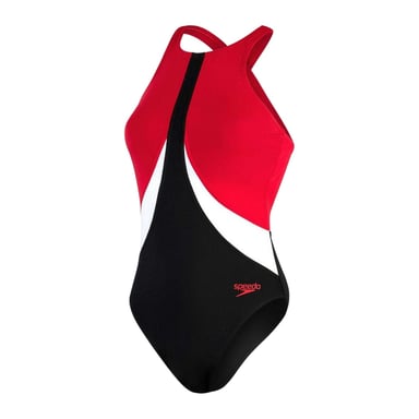Speedo - Badeanzug für Damen (Schwarz/Rot)