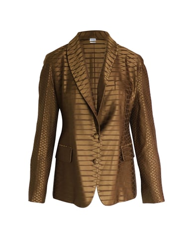 Saint Laurent Blazer mit Struktur und überschnittenen Schultern aus brauner Wolle und Seide