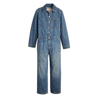 Levis - "Iconic" Jumpsuit für Damen, Mit Kragen, Denim, Weites Bein, Langärmlig (Leinen)