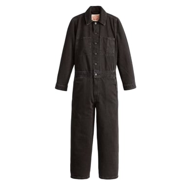 Levis - "Iconic" Jumpsuit für Damen, Mit Kragen, Denim, Weites Bein, Langärmlig (Schwarz)