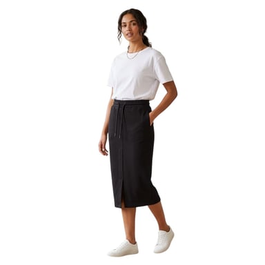 Off White - Midirock für Damen, Fleece (Schwarz/Weiß)