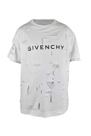 Givenchy 2-lagiges T-Shirt mit Lochmuster Weiß