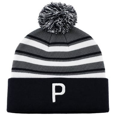 Puma WRMLBL Stripe Pom Navy/Grey Golf Beanie