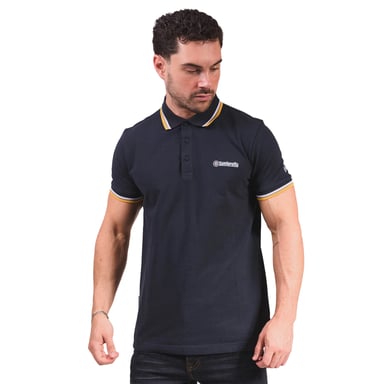 Lambretta - Poloshirt für Herren (Marine/Weiß/Nussbraun/Gold)