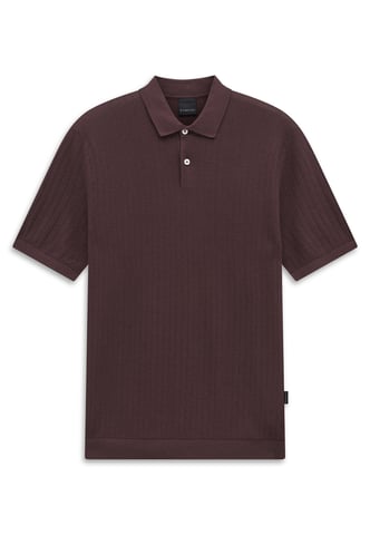 Bugatti Herren Strick-Poloshirt Kurzarm Baumwolle Polokragen