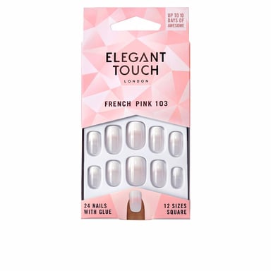 French Pink Nails With Glue Square #103-m