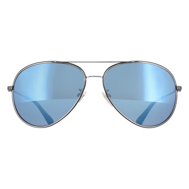 Police SPLL11 Octane 8 K07B glänzendes Palladium mit halbglänzendem schwarz-blauem Spiegel Sonnenbrille