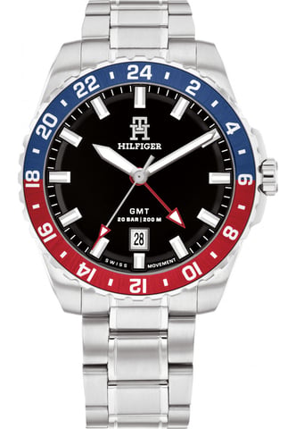 Tommy Hilfiger Th85 Gmt Silber Herren Armbanduhr 1792131