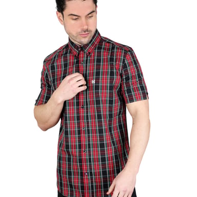 Lambretta - Hemd für Herren/Damen Unisex (Schwarz/Rot/Grün)
