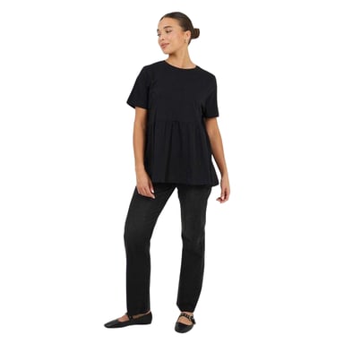 Brave Soul - T-Shirt-Kleid für Damen, Kittel Panel (Schwarz)