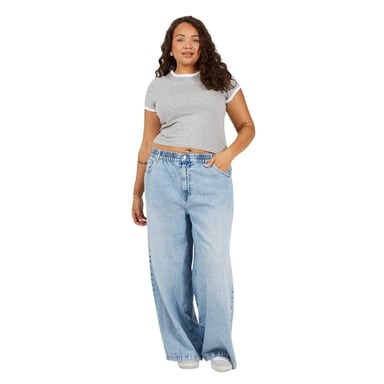 Brave Soul - T-Shirt für Damen, Rundhalsausschnitt, Plus (Grau/Weiß)