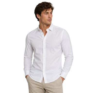 Replay - Button-Down-Hemd für Herren, Schmal, Langärmlig (Weiß)