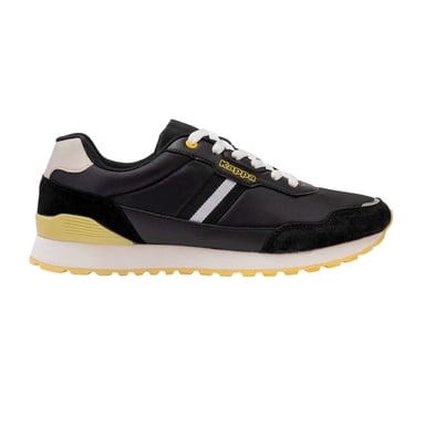 Kappa - "Draydon" Logo Sneaker für Herren, Wildleder, Niedrig geschnitten (Schwarz/Gelb)