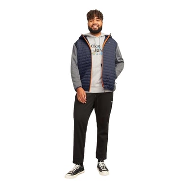 Jack And Jones - Steppjacke für Herren, Gerippter Ärmelaufschlag, Plus (Grau meliert)