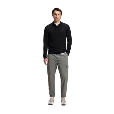 Boss - "Passerby" Poloshirt für Herren, Langärmlig (Schwarz)