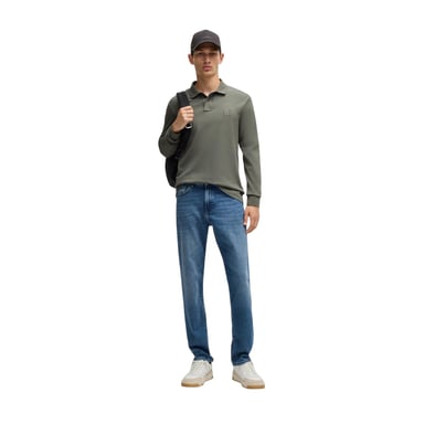 Boss - "Passerby" Poloshirt für Herren, Langärmlig (Grau)