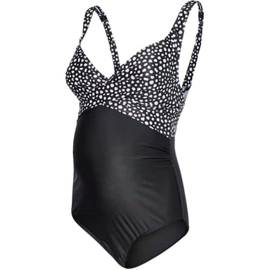 Mamalicious - Badeanzug für Damen, Stoff, Umstandskleidung (Schwarz bedruckt)