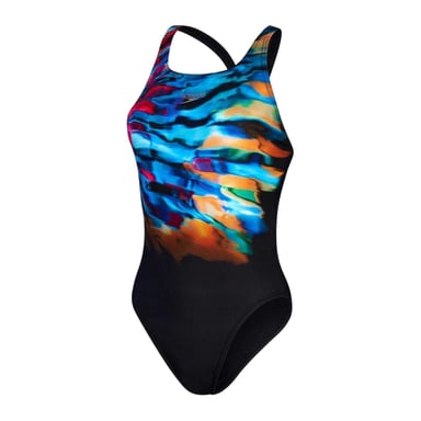 Speedo - "Placement Digital" Badeanzug für Damen (Schwarz/Bunt)