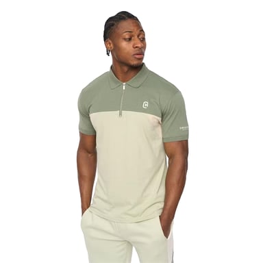C.P. Company - Poloshirt für Herren, mit halbem Reißverschluss, Regulär (Helles Oliv)