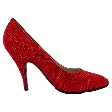 Salvatore Ferragamo Pre-owned (1960) Pumps mit Kristallverzierung aus Satin - Rot