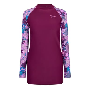 Speedo - Badeanzug für Damen, Langärmlig (Violett/Blau)