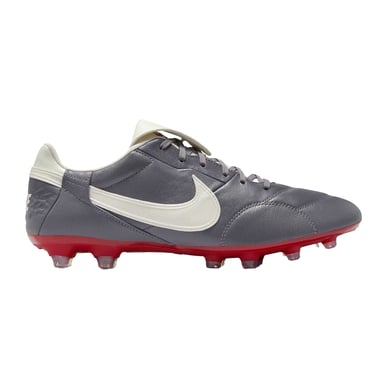 Nike - "Premier 3" Klassisch Fußballschuhe mit festem Boden für Herren, Leder (Grau/Rot)