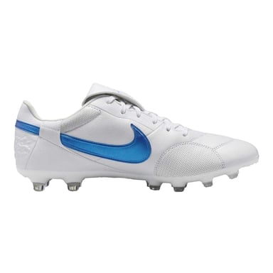 Nike - "Premier 3" Klassisch Fußballschuhe mit festem Boden für Herren, Leder (Weiß/Blau)