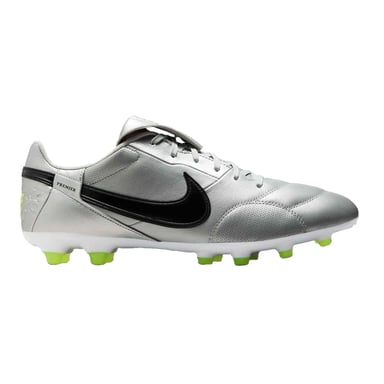 Nike - "Premier 3" Klassisch Fußballschuhe mit festem Boden für Herren, Leder (Silber/Schwarz)