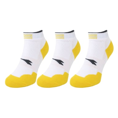 Diadora 3er-Pack Weiße/Gelbe Crew-Socken
