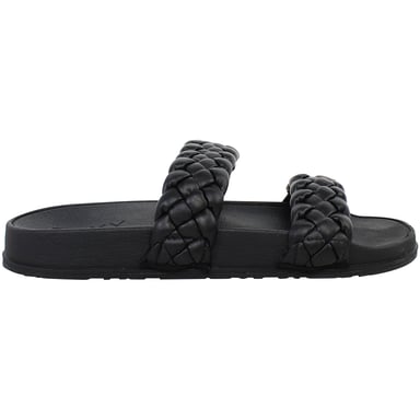 Roxy Slippy Geflochtene Damen Schwarz Slipper